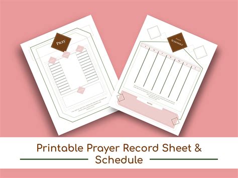 printable prayer record sheet schedule prayer journal prayer