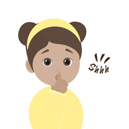 Be Quiet Concept Girl Is Making Shhh Stock Illustration - Download ...