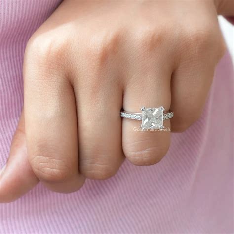 princess cut wedding rings moissanite 4