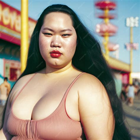 Premium AI Image | Generative ai young fashionable plus size asian