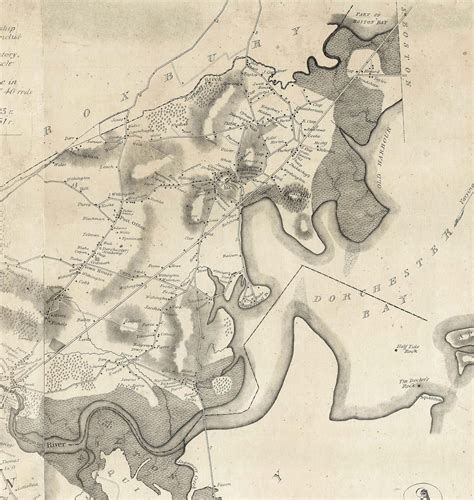 First printed map of Dorchester and Milton Massachusetts - Rare