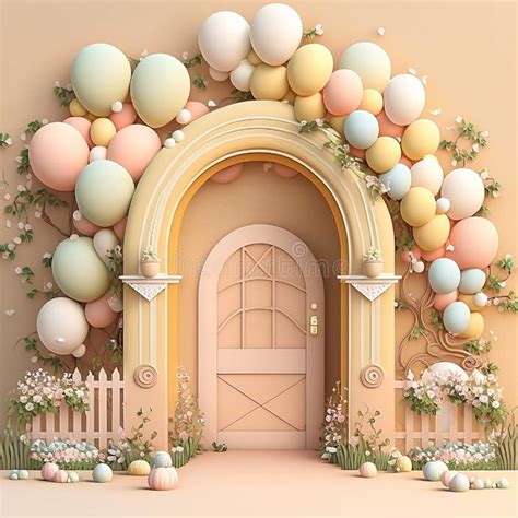 Balloon Digital Backgrounds, Easter Digital Backdrop, Spring Backdrop ...