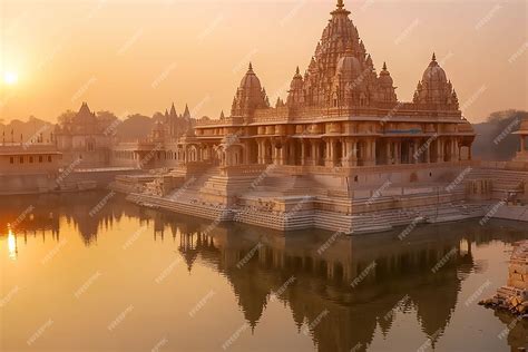 premium photo ram mandir  ayodhya modern architecture