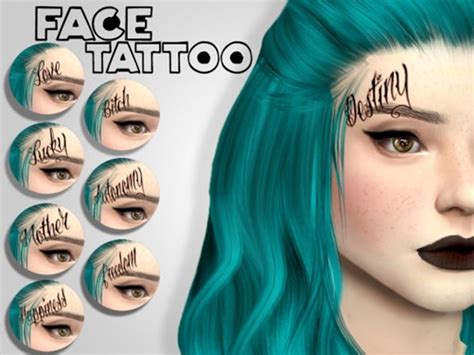 fightlikeasims face tattoo   sims  cc face tattoo face tats