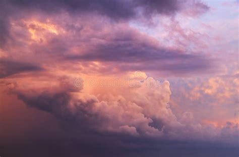 Colorful Storm Clouds at Sunset Stock Image - Image of puffy ...