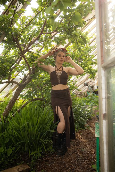 Kezia Brown Asymmetrical Skirt Double Slit Skirt - Etsy UK