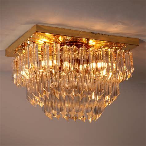 Novaresi Gold Plated Ceiling Lamp CH Serie, Italy 1970 | #313133