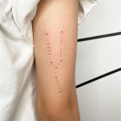 elegant taurus constellation fine  tattoo design