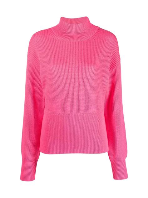 Essentiel Antwerp Chiangmai Rib Jumper - Shocking Rose | Editorialist