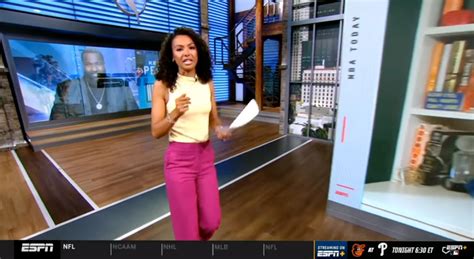 Malika Andrews told NBA Today outfit is 'beautiful' as TV viewers swoon