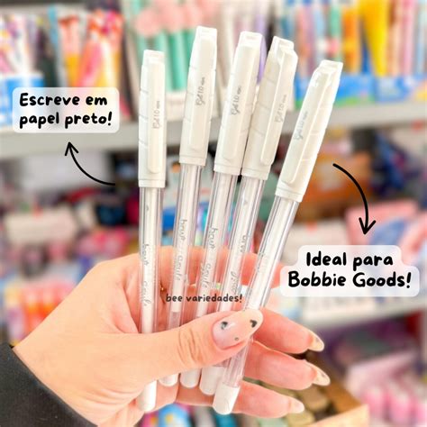 Caneta Branca De Bob Good - Caneta Gel Branca 1.0mm BRW para Livros de Colorir Papel Preto Desenho ...