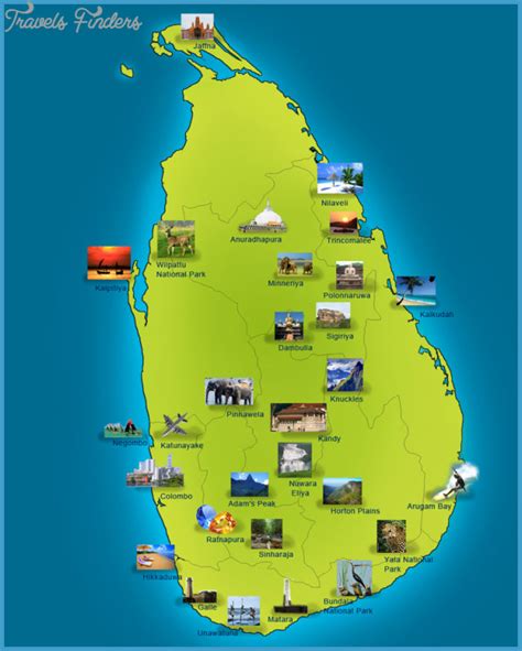 Sri Lanka Map Tourist Attractions - TravelsFinders.Com