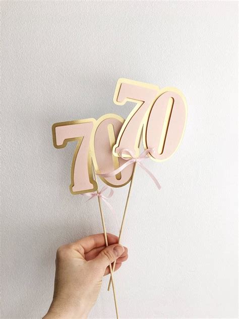 70th Birthday Centerpieces 70th Birthday Decorations Rose Blush Gold ...