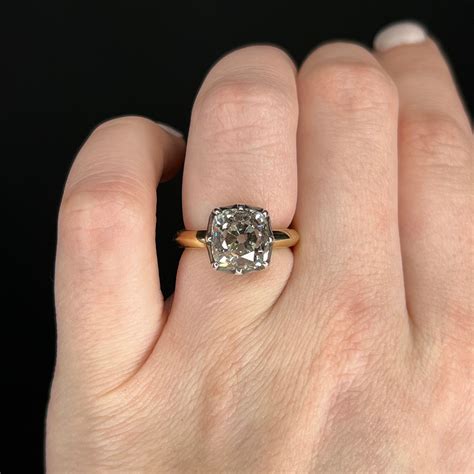old mine cut diamond ring