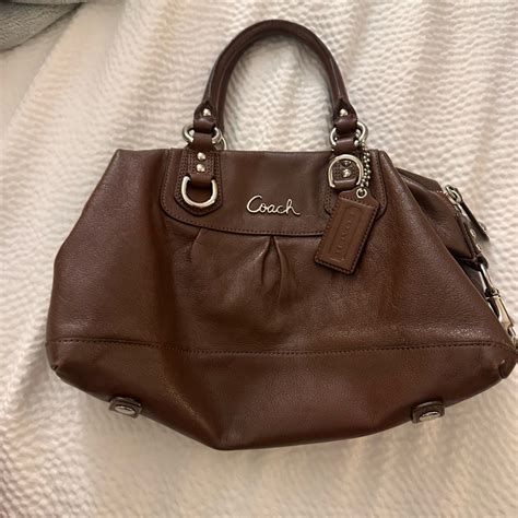 coach chocolate brown leather satchel gem