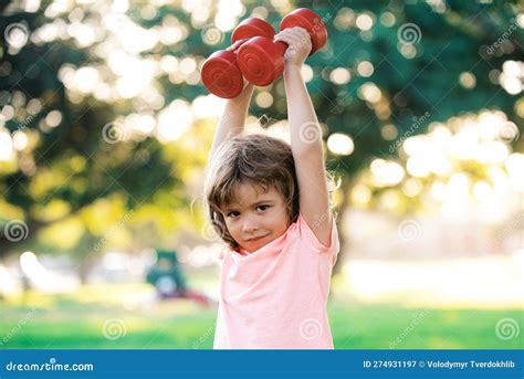 Kids Sport Exercising in Park. Children Healthy Lifestyle. Sport Child ...