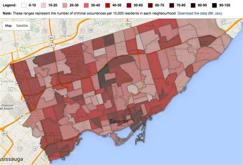 This Map Will Show You Neighbourhood Crime Statistics In Toronto ...