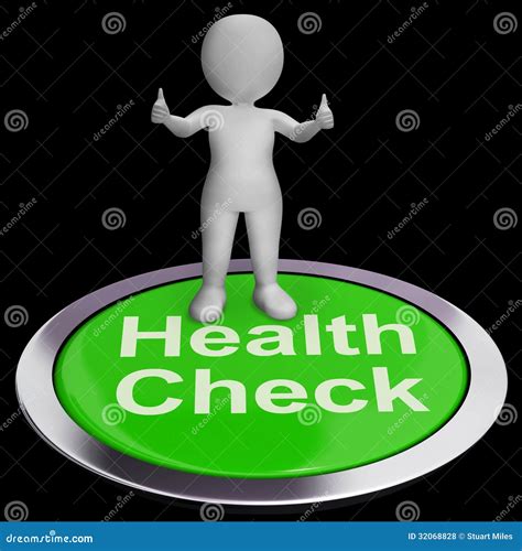 Health Check Button Shows Medical Condition Examinations Stock