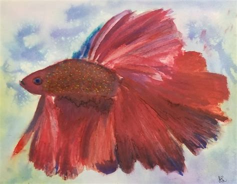 Betta Fish Painting Betta Fish Art Animal Lovers Animal | Etsy