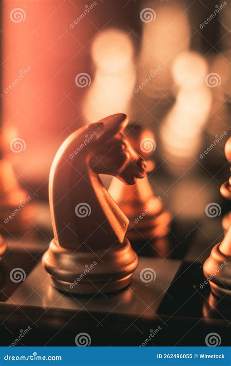 Black Knight on a Chess Board Stock Image - Image of selective, symbol