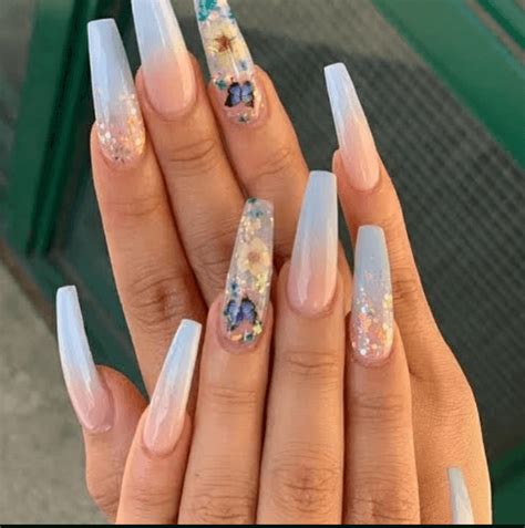 30 Gorgeous Baddie White Nails With Butterflies Ideas
