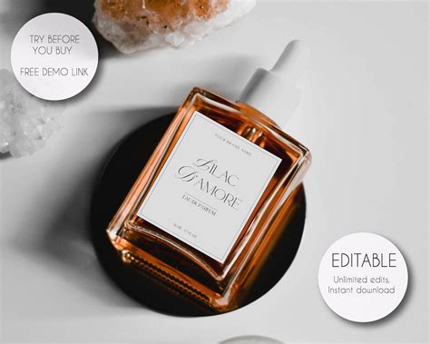 editable luxury perfume bottle label template custom perfume label