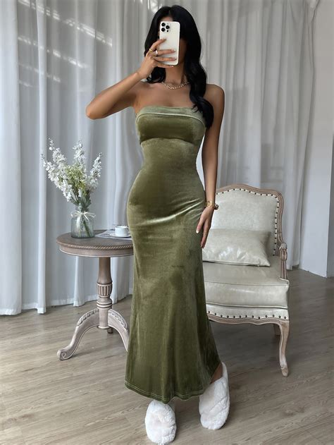 Velvet Tube Mermaid Dress