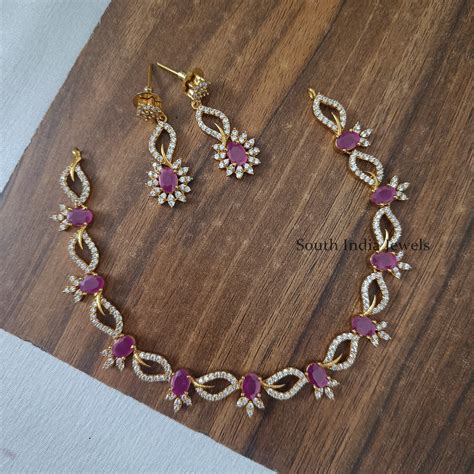 Stunning Stone Necklace Set - South India Jewels