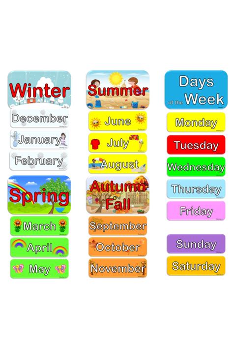 Okuling Manyetik Ingilizce Kelime Kartları Flashcards - Günler, Aylar