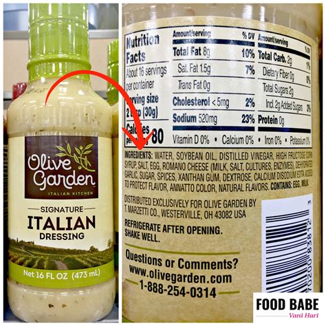 Olive Garden Dressing Nutrition Label: Unveiling Healthy Choices