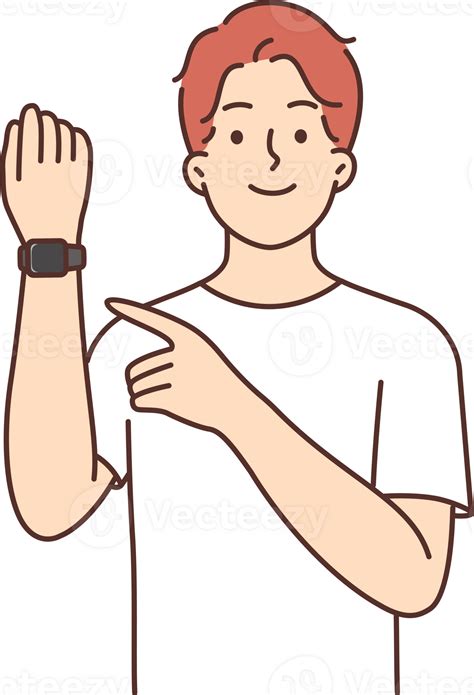 Man with fitness bracelet on hand points finger at tracker with gps