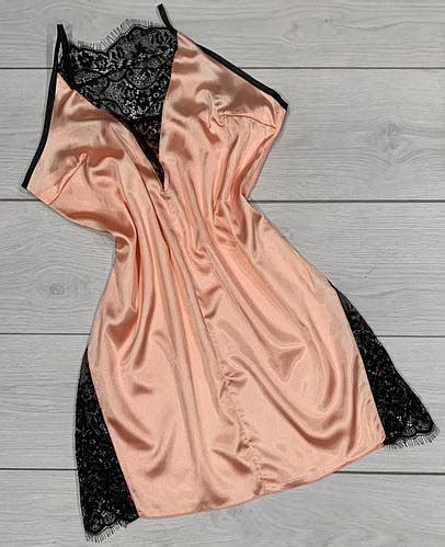 Персиковый короткий пеньюар с кружевом ТМ Exclusuve. (ID#1120744170 ...