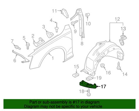 2009-2017 Audi Fender Liner Extension 8R0-853-887-B | Audi USA Parts