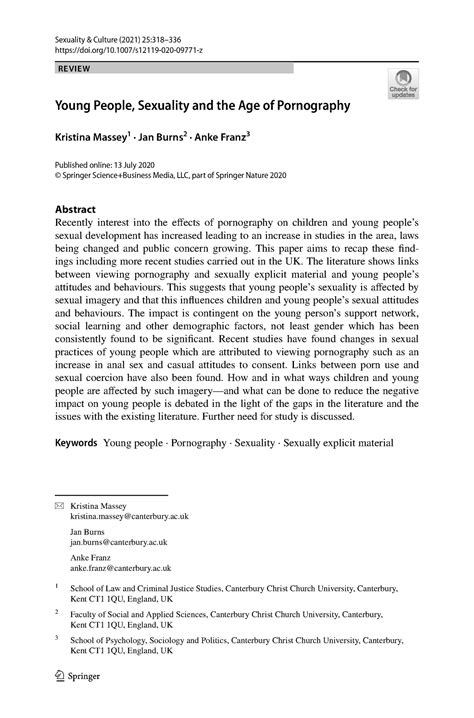 Young People, Sexuality and the Age of Pornography - Vol:.(1234567890