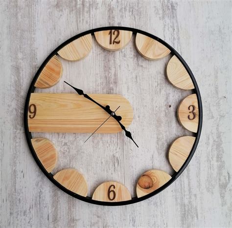 Made to Order 20'' Natural Modern Wood Wall Clock, Wood Clock, Wood ...