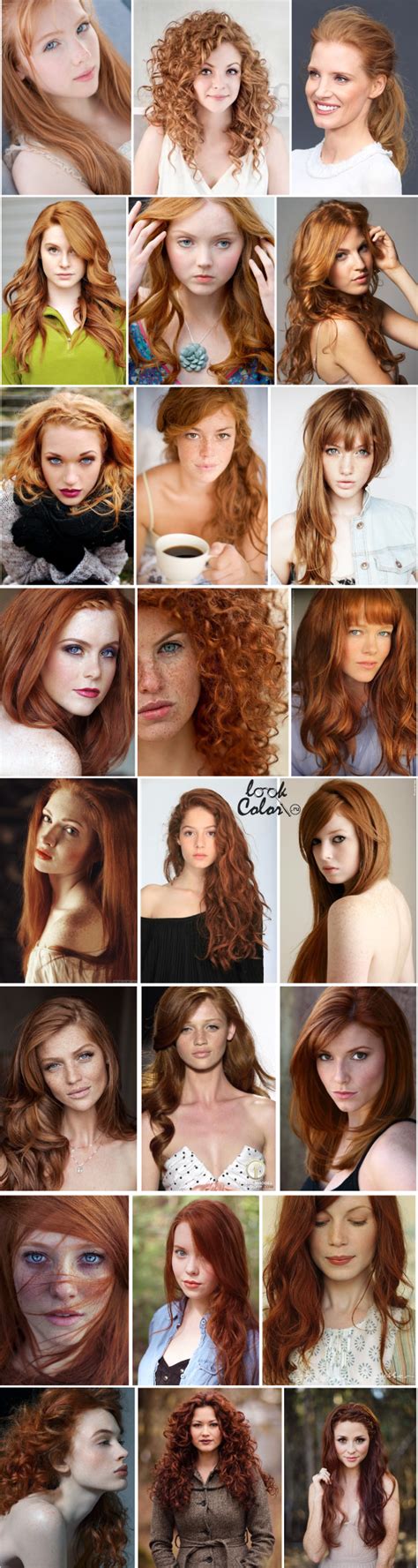 Рыжий цвет волос. Оттенки, краска, прически, макияж | LOOKCOLOR