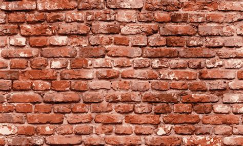 Old brick wall texture vector background. closeup brick wall surface ...