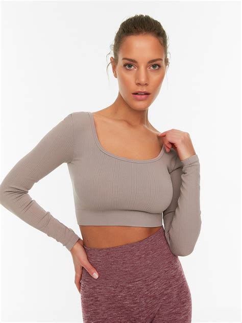 buy trendyol women solid long sleeves crop top tops  women