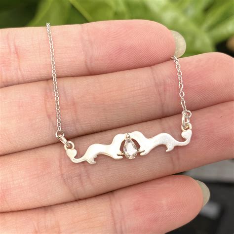 Silver Otter Necklace Otter Lover Necklacewater Drop Stone | Etsy