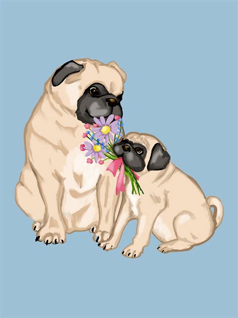 "Mom and Baby Pug" T-shirt by pugmom4 | Redbubble