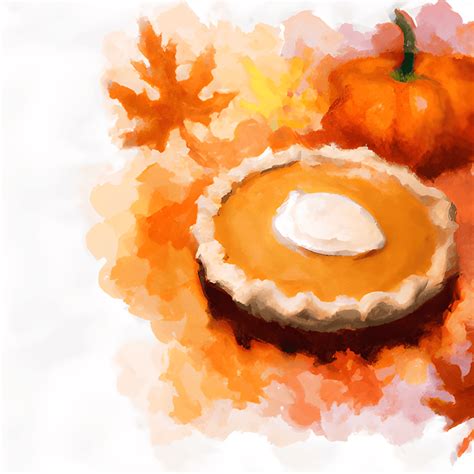 Pumpkin Pie on Autumn Leaves · Creative Fabrica