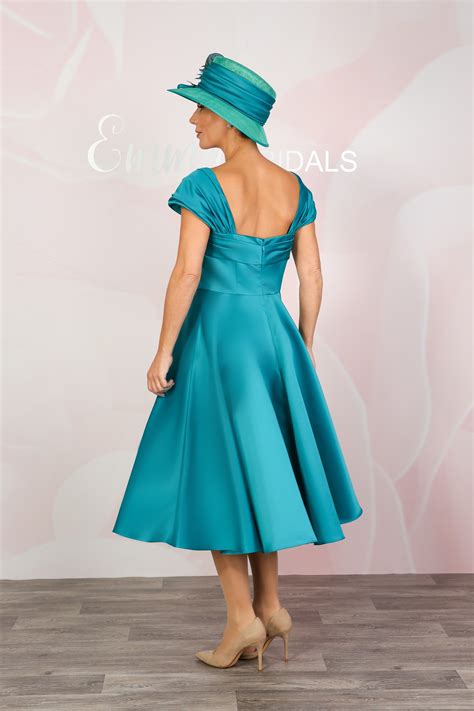 Pleated Strap Satin Dress - Emma Bridals