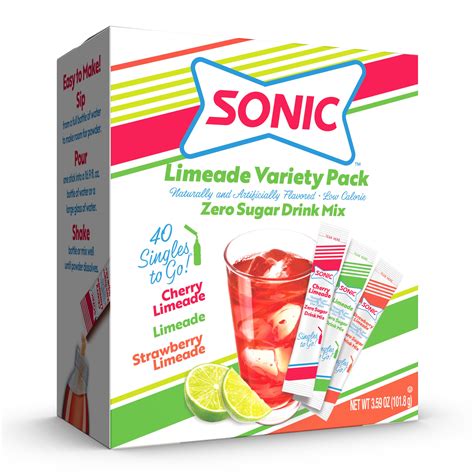 Amazon.com : Sonic Singles To Go Limeade Variety Pack, Watertok