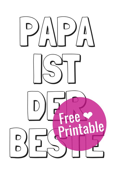Malvorlage "Papa ist der Beste" zum Ausdrucken & Ausmalen