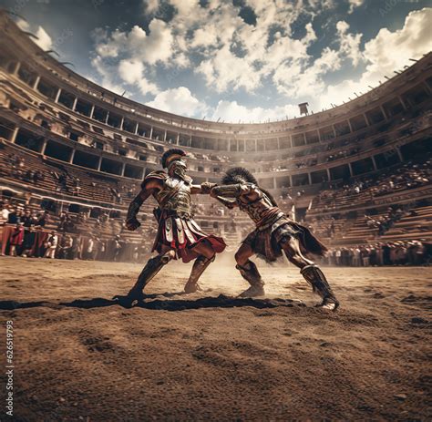 spartacus  gladiator fight   arena   colosseum ai art