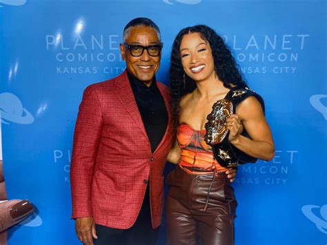 Mercedes Moné Varnado with her The Mandalorian co-star Giancarlo