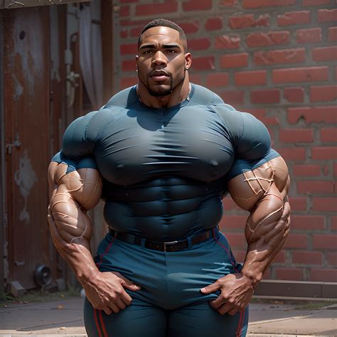 The beefiest man ever, enormously beefy black man with absolutely