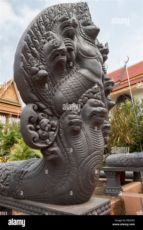 mythical  headed snake goddess khmer naga sculpture buddhist