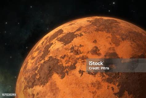 red planet mars dry cold martian surface stock photo  image