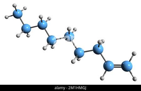Chemical formula, structural formula and 3D ball-and-stick model of ...